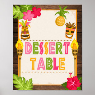 Luau Dessert Table Sign Poster
