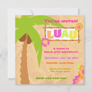 Luau Einladung Licht braun
