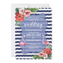 Luau Flamingo Floral Wedding Abend Empfang