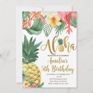 Luau-Geburtstag, Tropischer Geburtstag, Aloha Einladung