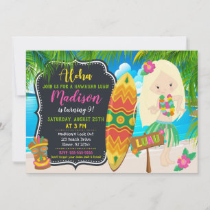 Luau Geburtstags-Einladung Aloha lädt ein Einladung