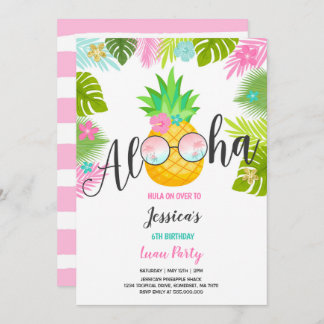 Luau Geburtstags-Einladungs-Ananas-Hawaiianer Luau Einladung