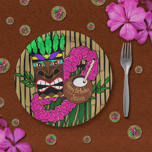Luau Geburtstags-Party-Teller-individueller Name Pappteller