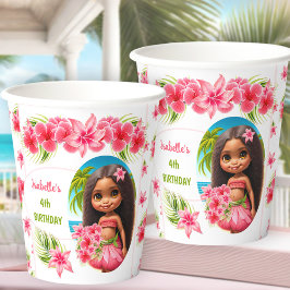 Luau Girl Birthday Tropical Beach Party Paper Cups Pappbecher