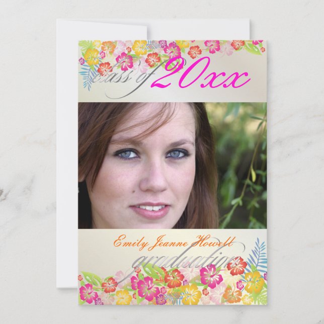 Luau Graduierungspartei Einladung (Vorderseite)