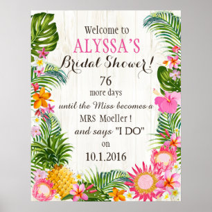 Luau Hawaiian Beach Rustic Wedding Brautparty Poster