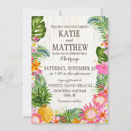Luau Hawaiian Beach Rustic Wedding Einladung