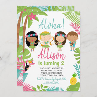 Luau Hawaiian Birthday Einladung