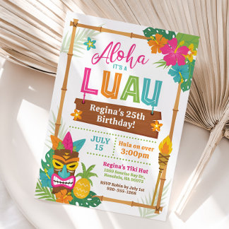 Luau Hawaiian Birthday Einladung
