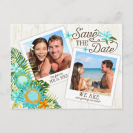 Luau Hawaiian Rustic Beach Save the Date Ankündigungspostkarte