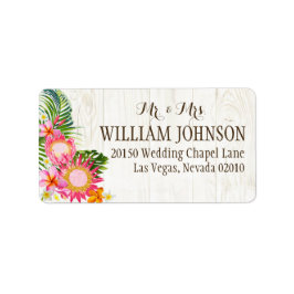 Luau Hawaiian Rustic Beach Wedding Label Adressaufkleber