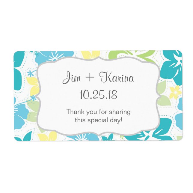 Luau Hawaiian Water Flasche Gefallen - anpassen Si (Vorne)