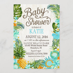 Luau Hawiian Beach Rustic Baby Dusche Einladung