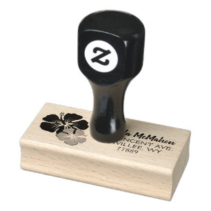 Luau Hibisken Rücksendeadresse Etikett Gummi Stamp Gummistempel