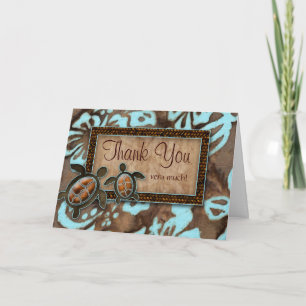 Luau-Hochzeit Dankeskarten Turtle blau Dankeskarte