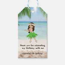 Luau Hula Girl Geburtstagsgeschenk-Tag