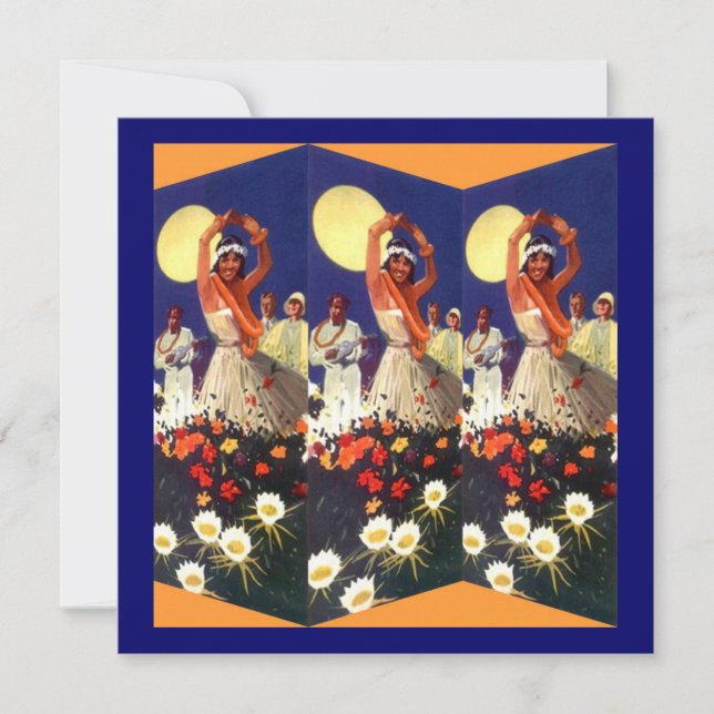 LUAU HULA TANCE PARTY EINLADUNG ~EZ ZU ZURÜCK! (Vorderseite)