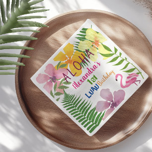 Luau-Mädchen 1. Geburtstagsfeier Serviette