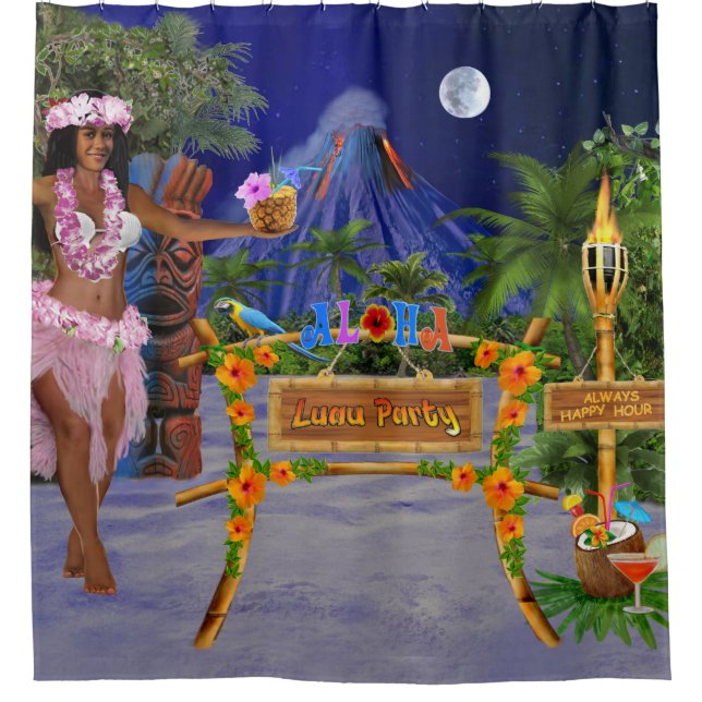 LUAU PARTY DUSCHVORHANG (Vorderseite)