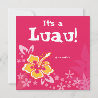 Luau Party Einladung Hibiskus Blume Rosa