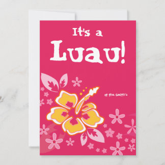 Luau Party Einladung Hibiskus Blume Rosa 2
