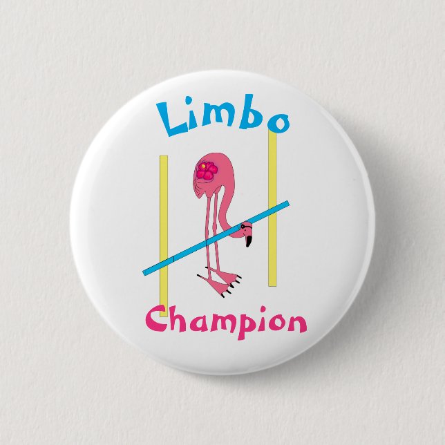 Luau Party Flamingo Limbo Champion 3" Schaltfläche Button (Vorderseite)
