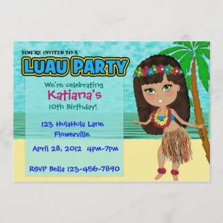 Luau Party-Gewohnheits-Einladung Einladung