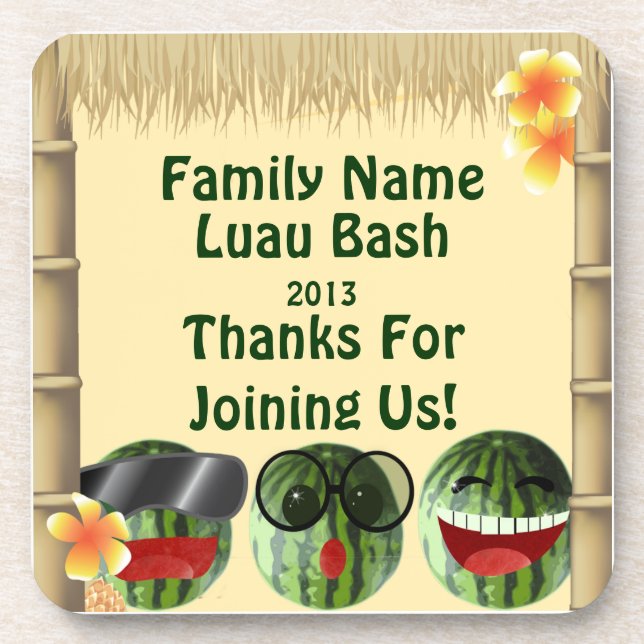Luau Party Tiki Hut Watermelon People Cork Unterse Untersetzer (Vorderseite)