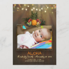 Luau Pineaple Tropical Newborn Baby Foto Birth Ankündigung