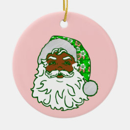 luau pink christmas hawaiian african black santa keramik ornament