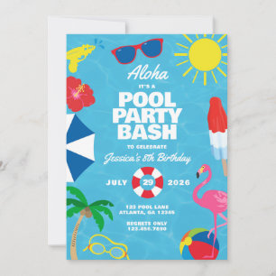 Luau-Poolparty-Einladung Einladung