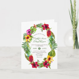 Luau Radiant Tropical Floral Wreath Wedding Einladung