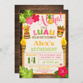 Luau Rentirement Party Einladung - Orange Text