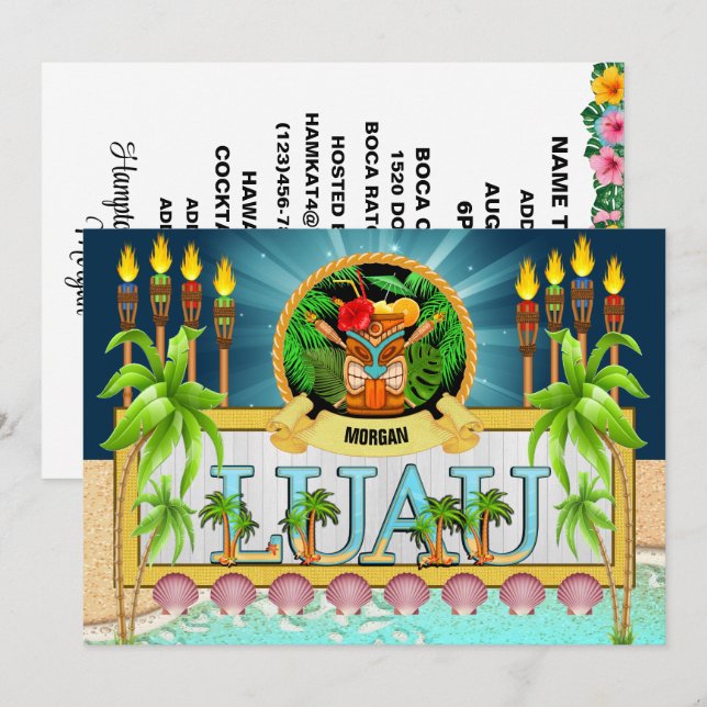 LUAU - Siehe Rückseite - Einladung (Vorne/Hinten)