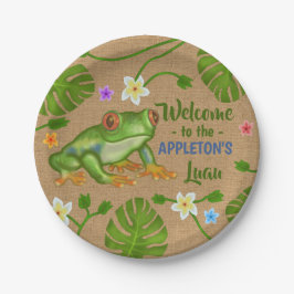 Luau Sommer-Party-tropischer Frosch-hawaiischer Pappteller