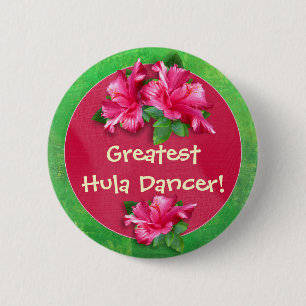 Luau Spiel-Preis-Knöpfe mit rosa Hibiskus Button