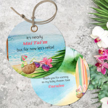 Luau Summer Beach Fun Baby Shower Fevor Tags