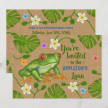 Luau Summer Party Tropical Frog Hawaiian Beach Fun
