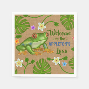 Luau Summer Party Tropical Frog Hawaiian Beach Fun Serviette