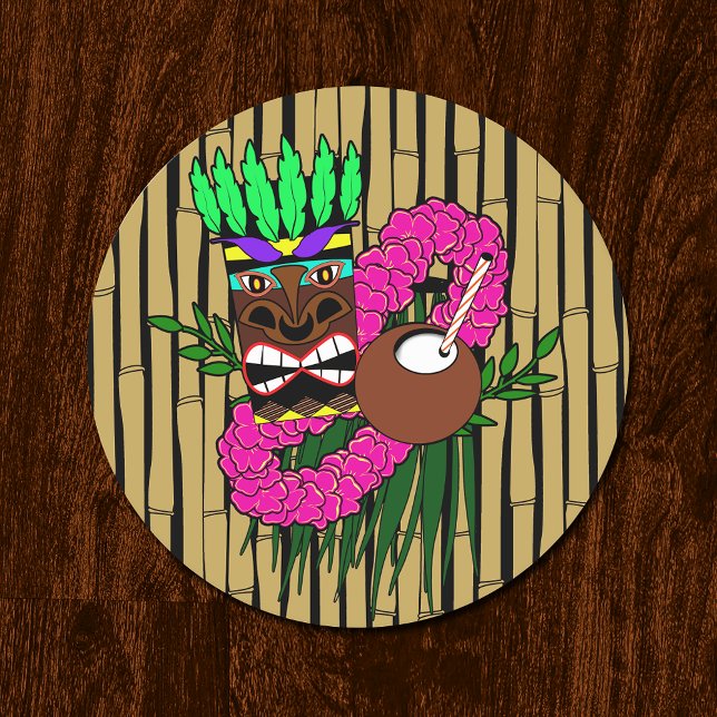 Luau Theme Runder Pappuntersetzer (Von Creator hochgeladen)