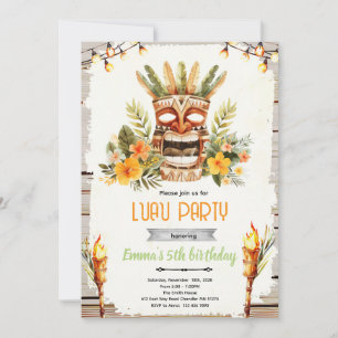 Luau-Tiki-Geburtstagsparty-Einladung Einladung