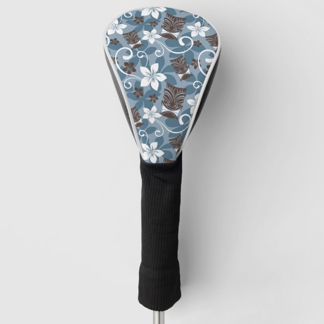 LUAU TIKI PATTERN (BLAU) GOLF HEADCOVER (Vorderseite)
