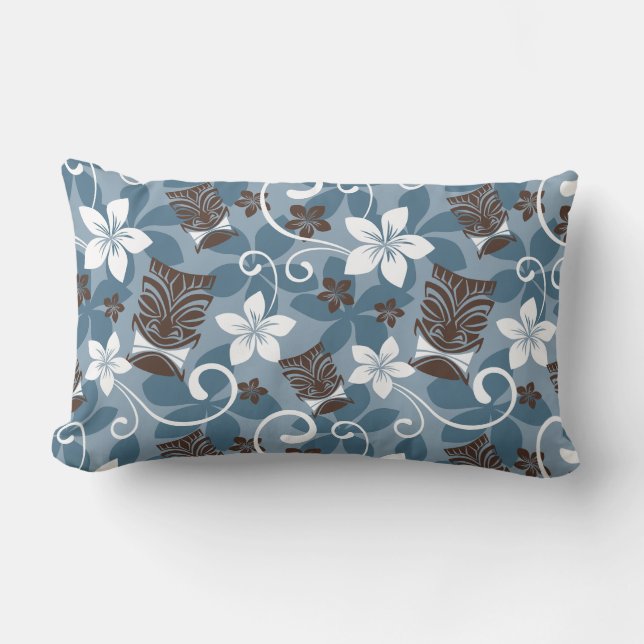 LUAU TIKI PATTERN (BLAU) LENDENKISSEN (Vorderseite)