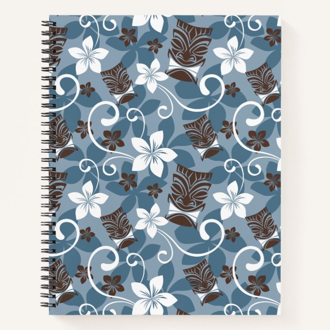 LUAU TIKI PATTERN (BLAU) NOTIZBUCH (Vorderseite)