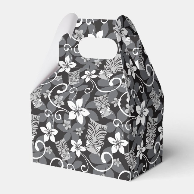LUAU TIKI PATTERN (CHARCOAL) GESCHENKSCHACHTEL (Vorderseite)