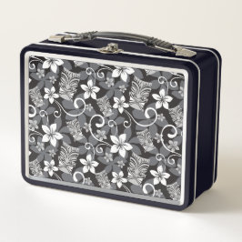 LUAU TIKI PATTERN (CHARCOAL) METALL BROTDOSE