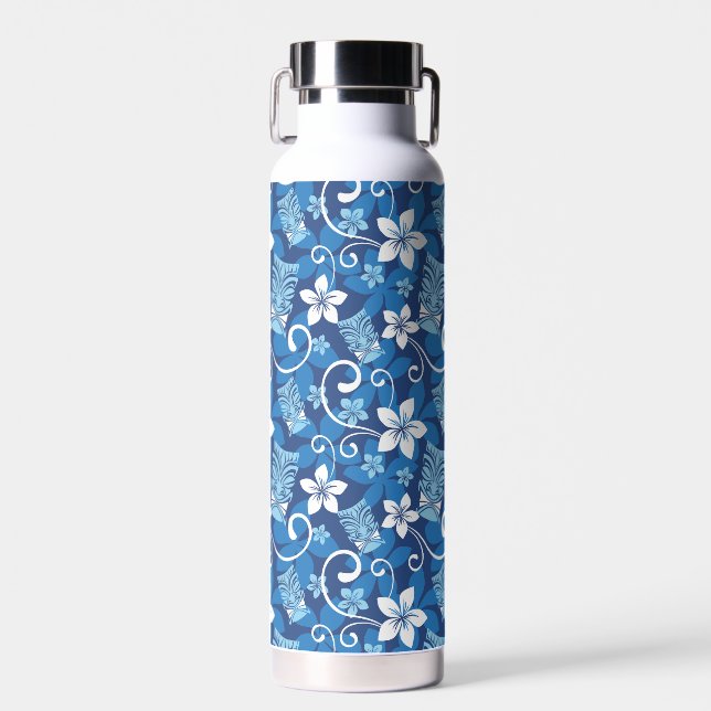LUAU TIKI PATTERN (HELLBLAU) TRINKFLASCHE (Vorne)