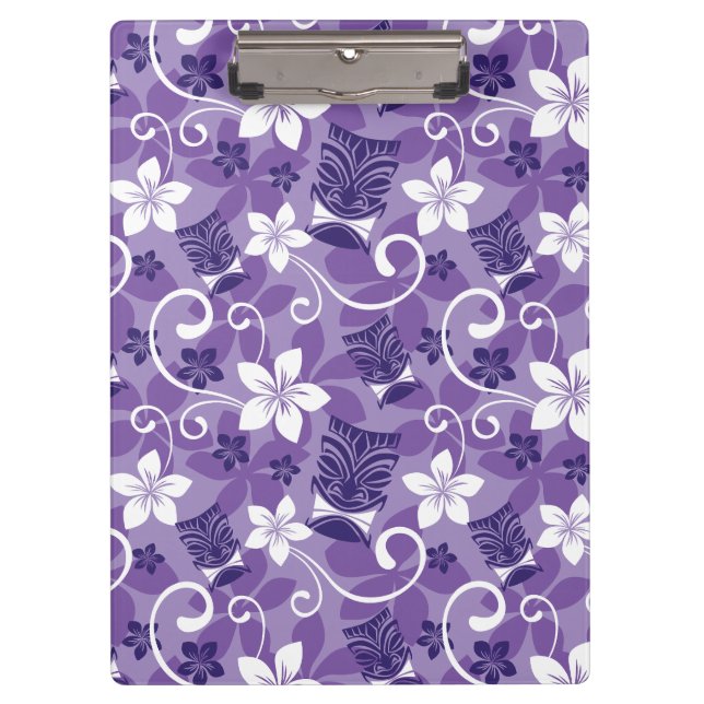 LUAU TIKI PATTERN (LILA) KLEMMBRETT (Vorderseite)