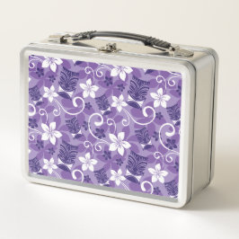 LUAU TIKI PATTERN (LILA) METALL BROTDOSE