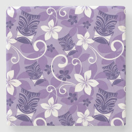 LUAU TIKI PATTERN (LILA) STEINUNTERSETZER